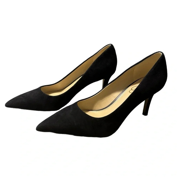 👠 Sam‎ Edelman Hazel Black Suede Pointed Toe Classic Pumps Size 7W 👠 - Picture 3 of 5